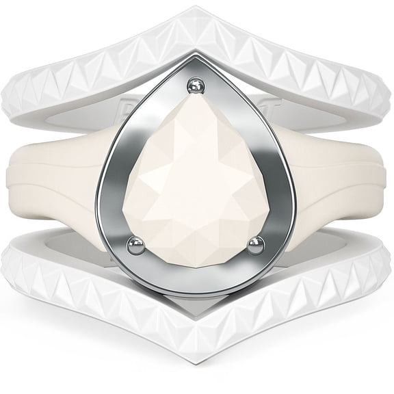 Rinfit Silicone Rings for Women - Metal-Framed with 2 Stackable Rings - Silicone Rings Wedding Bands Women