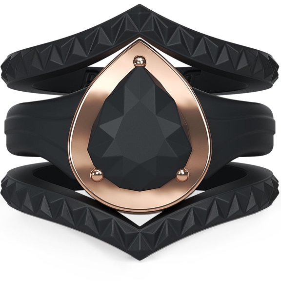Rinfit Silicone Rings for Women - Metal-Framed with 2 Stackable Rings - Silicone Rings Wedding Bands Women