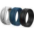 thumbnail image 1 of Rinfit Silicone Wedding Ring for Men - Soft Rubber Wedding Band Replacement - 4Love Collection - 3 Rings Pack, 1 of 12