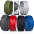 thumbnail image 1 of Rinfit Silicone Wedding Ring for Men - Soft Rubber Wedding Band Replacement - 4Love Collection - 7 Rings Pack, 1 of 9