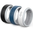 thumbnail image 1 of Rinfit Silicone Wedding Ring for Men - Soft Rubber Wedding Band Replacement - AIR Collection - 3 Pack, 1 of 6