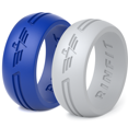 thumbnail image 1 of Rinfit Silicone Wedding Ring for Men - Soft Rubber Wedding Band Replacement - Eagle Collection - 2 pack, 1 of 6
