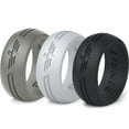 thumbnail image 1 of Rinfit Silicone Wedding Ring for Men - Soft Rubber Wedding Band Replacement - Eagle Collection - 3 Rings Pack, 1 of 8