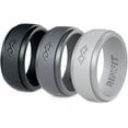 thumbnail image 1 of Rinfit Silicone Wedding Ring for Men - Soft Rubber Wedding Band Replacement - Infinity Collection - 3 Rings Pack, 1 of 7