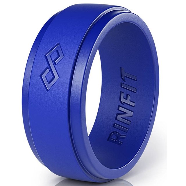 Rinfit Silicone Wedding Ring for Men Soft Rubber Wedding Band