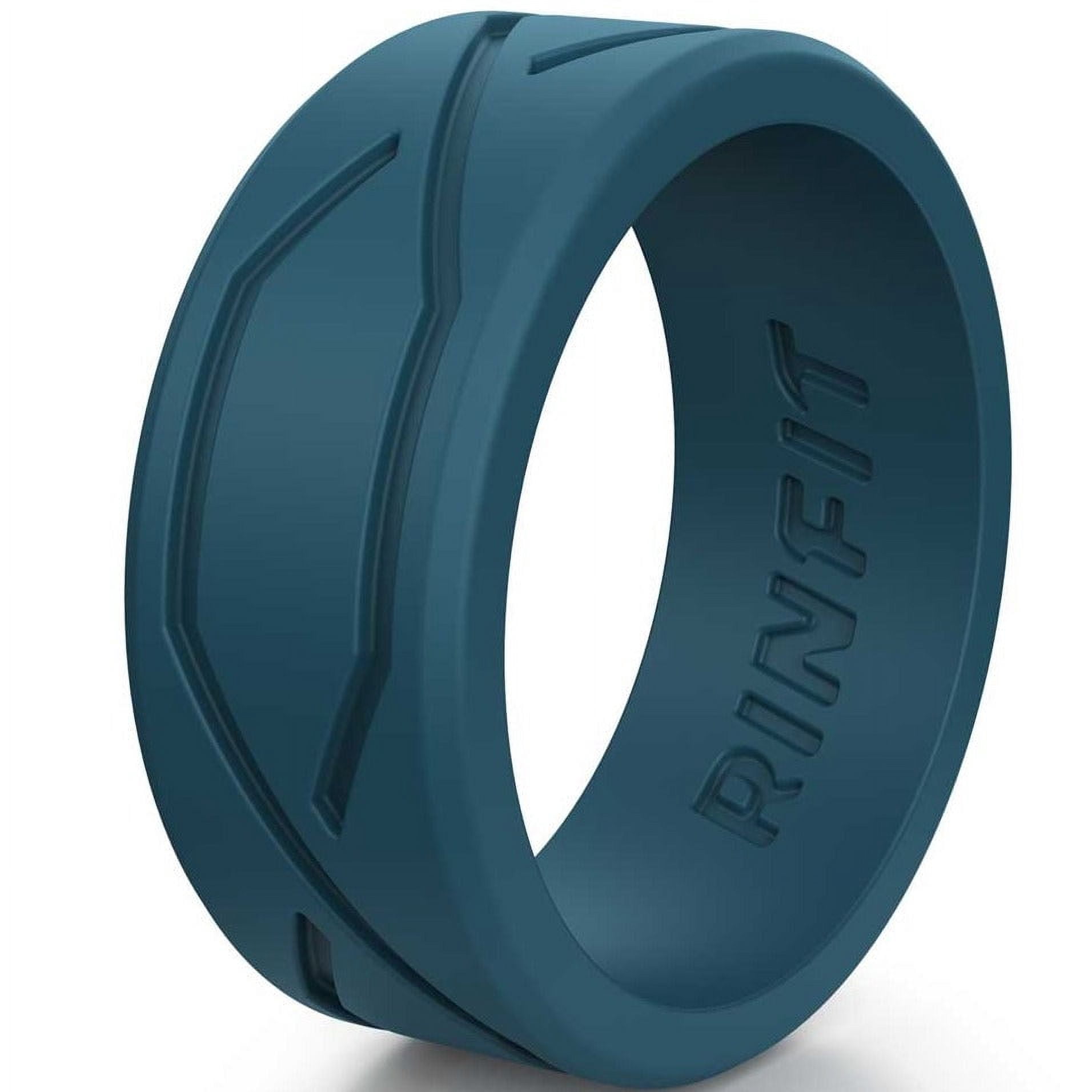 Rinfit Silicone Wedding Ring for Men - Soft Rubber Wedding Band ...