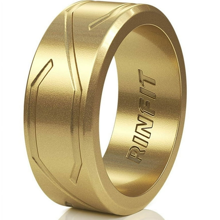 Rinfit Silicone Wedding Ring for Men Soft Rubber Wedding Band