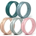 thumbnail image 1 of Rinfit Silicone Wedding Rings for Women - 4Love Collection - 5 Rings Pack, 1 of 9