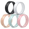 thumbnail image 1 of Rinfit Silicone Wedding Rings for Women - 4Love Collection - 5 Rings Pack, 1 of 8
