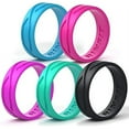 thumbnail image 1 of Rinfit Silicone Wedding Rings for Women - 4Love Collection - 5 Rings Pack, 1 of 8