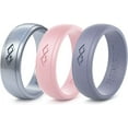 thumbnail image 1 of Rinfit Silicone Wedding Rings for Women - Infinity Collection - 3 Rings Pack, 1 of 12