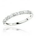 thumbnail image 1 of Ring 14K Emerald & Round Natural Diamond Women Wedding Band (White Gold Size 4.5), 1 of 1