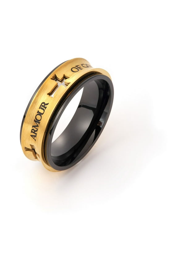 Ring-4 Cross Spinner-Wedding (Size 12)-Gold