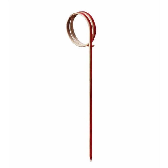 Ring Bamboo Cocktail Picks - 100 Pack - Red