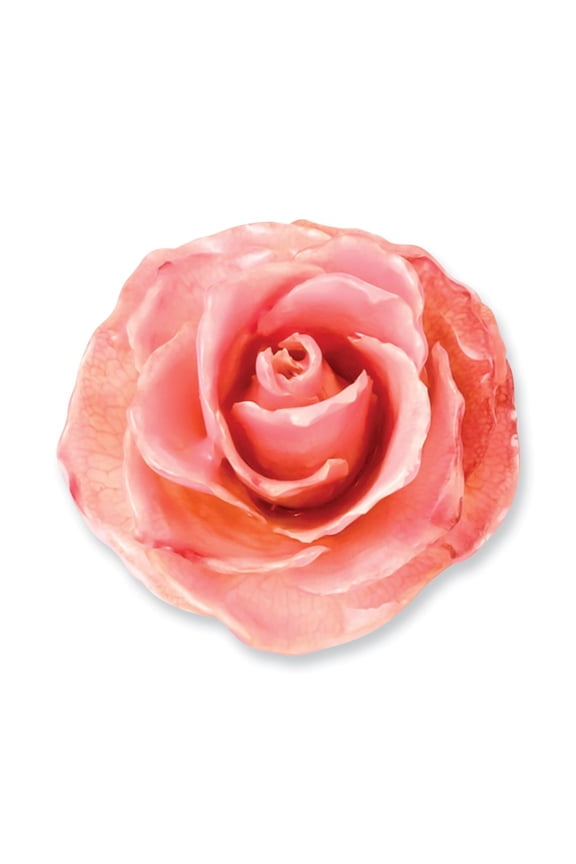 Ring Band Adjustable Lacquer Dipped Pink Rose, Size 8