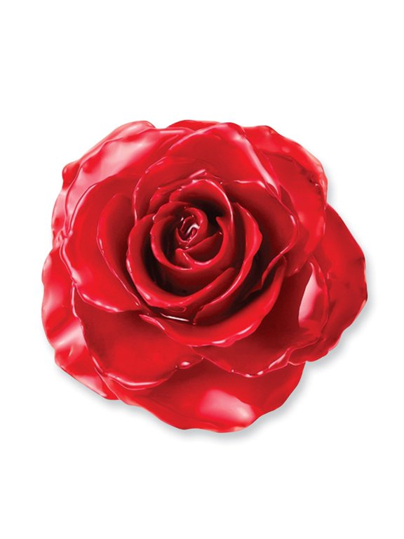 Ring Band Adjustable Lacquer Dipped Red Rose, Size 8