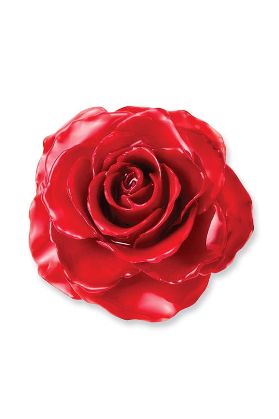 Ring Band Adjustable Lacquer Dipped Red Rose, Size 8