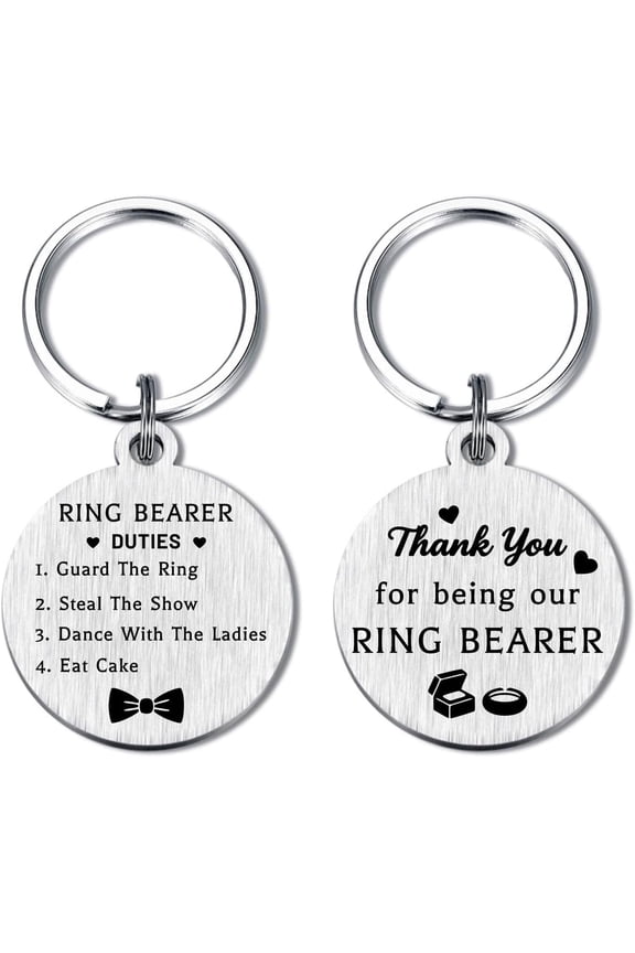 Ring Bearer Gifts - Thank You for Being Our Ring Bearer Wedding Keychain - Wedding Party Favors