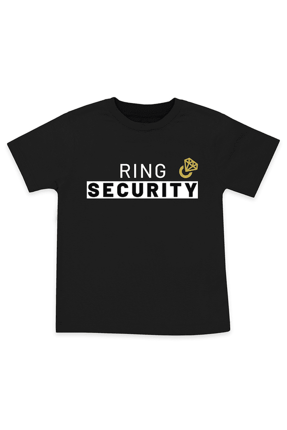 Ring Bearer Kids Shirts Wedding Ring Security T-Shirt for Toddler Boys in Black 2T