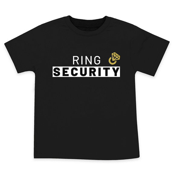 Ring Bearer Kids Shirts Wedding Ring Security T-Shirt for Toddler Boys in Black 5T