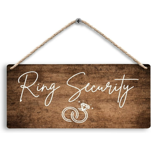 Ring Bearer Security Wedding Hanging Wooden Signs 12x6, Ring Security Sign, Ring Bearer Sign, Wedding Signs, Ring Bearer Gifts, Rustic Funny Wedding Decor, Wedding Decorative Signage 5x10 Inch