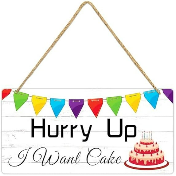 Ring Bearer Sign, Wedding Signs Wood Plaque Sign, Wedding Decor, Wedding Decorative Signage, Hurry Up I Want Cake Wedding Kitchen Home Wall Hanging Decor, 6X12Inch Memorial Day Father'S Day