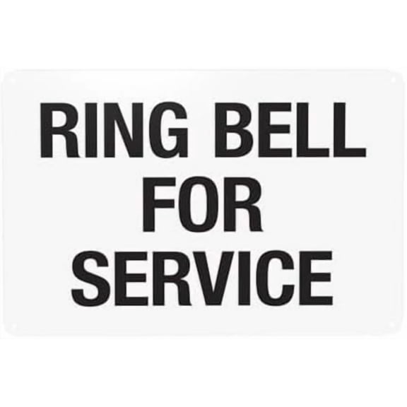 Ring Bell For Service Warning Sign, Truck Metal Signs for Home Business Outdoor Indoor Road Yard Garage Street Wall Caution Custom Decor 12 x 8 Inch