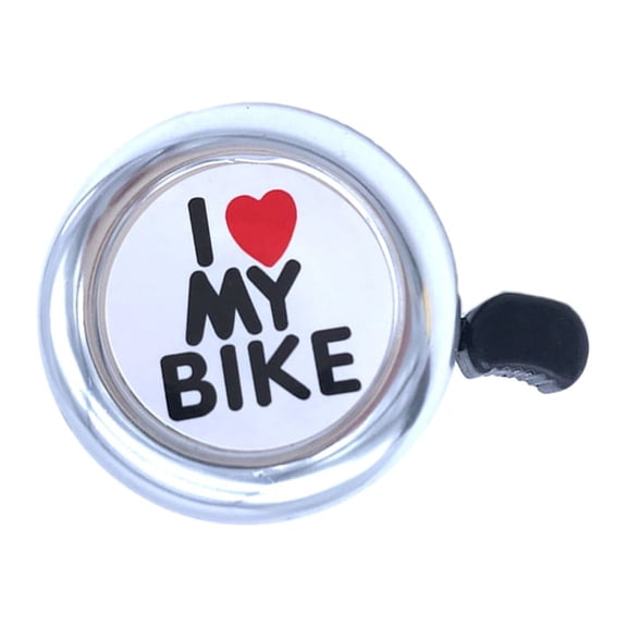 Ring Bell New Safe I Love Printed Sound Horn Warning Ring Bell Accessory for 22MM Pipe Handlebar (White)