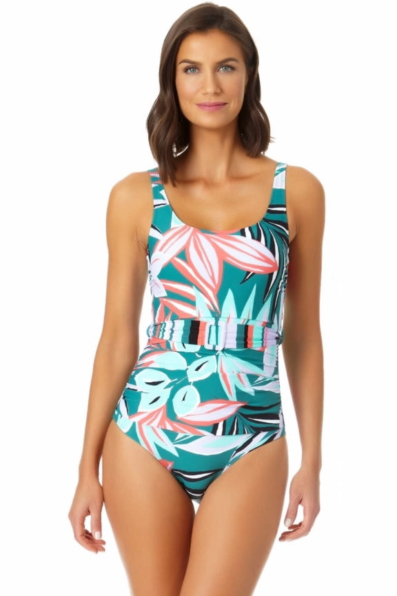 Ring Belt Scoop One Piece Swimsuit