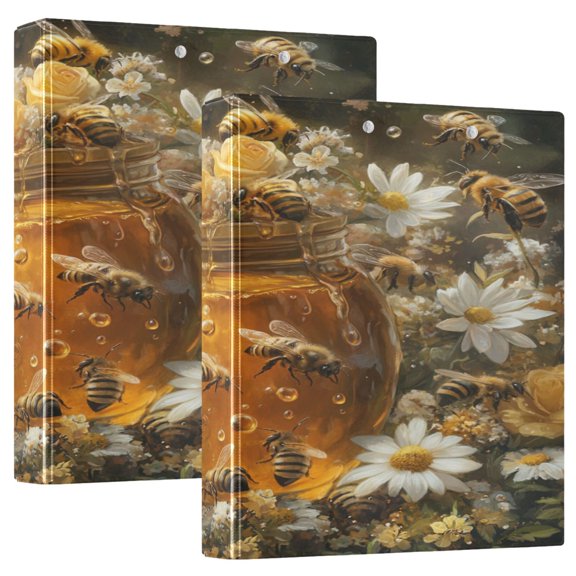 Ring Binders Bee Take Honey Painting Presentation1.5-inch, Slant Ring One-Touch