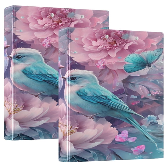 Ring Binders Birds Flowers Butterflies Presentation1.5-inch, Slant Ring One-Touch