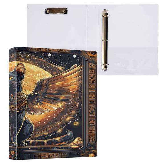 Ring Binders Black Wing Cat Presentation1.5-inch, Slant Ring One-Touch