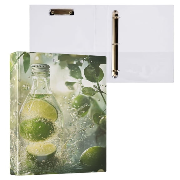 Ring Binders Bottle with Limes and Water Presentation1.5-inch, Slant Ring One-Touch