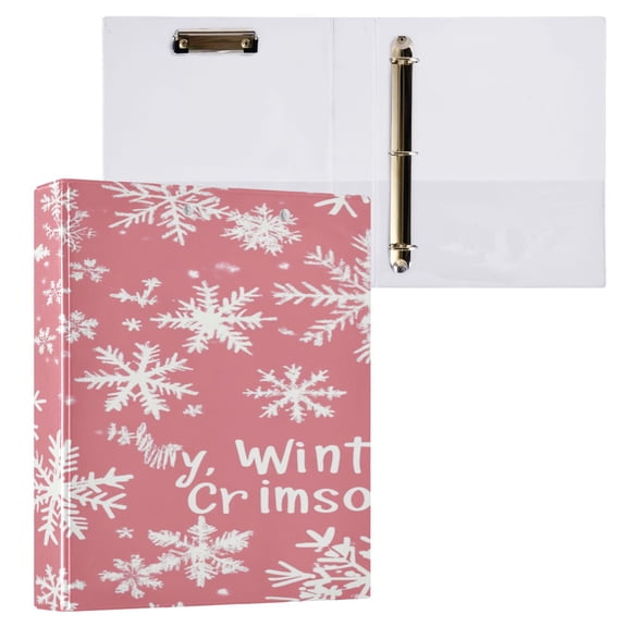 Ring Binders Charming Snowflakes on Pin Presentation1.5-inch, Slant Ring One-Touch