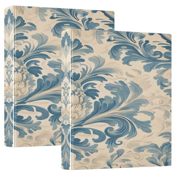Ring Binders Classic Indigo Scroll Patter Presentation1.5-inch, Slant Ring One-Touch