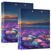 Ring Binders Colorful Beach with Glowing Pebbles Presentation1.5-inch, Slant Ring One-Touch