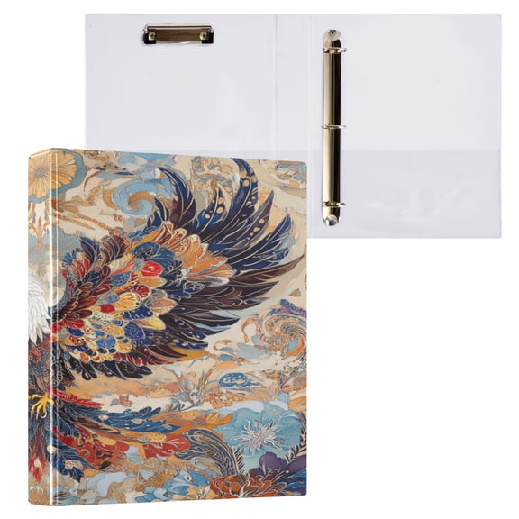 Ring Binders Colorful Eagless Illustration Presentation1.5-inch, Slant Ring One-Touch