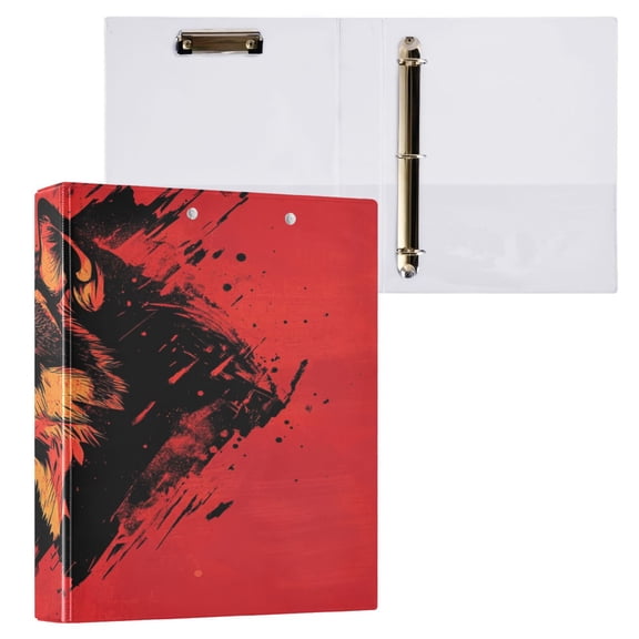 Ring Binders Cool Wolf Head Presentation1.5-inch, Slant Ring One-Touch