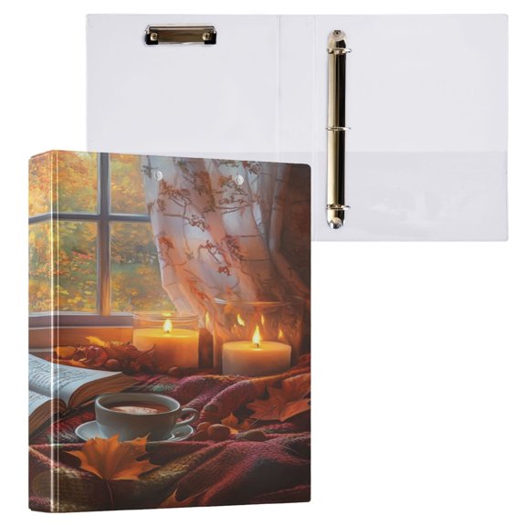 Ring Binders Cozy Autumn Reading Nook Presentation1.5-inch, Slant Ring One-Touch