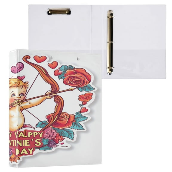 Ring Binders Cupid with Bow and Roses Presentation1.5-inch, Slant Ring One-Touch