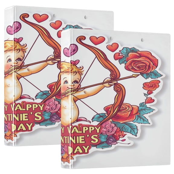 Ring Binders Cupid with Bow and Roses Presentation1.5-inch, Slant Ring One-Touch