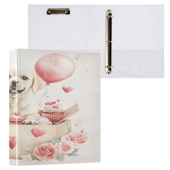 Ring Binders Cute Happy Labrador Presentation1.5-inch, Slant Ring One-Touch