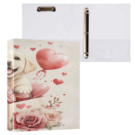 Ring Binders Cute Labrador Baby Presentation1.5-inch, Slant Ring One-Touch