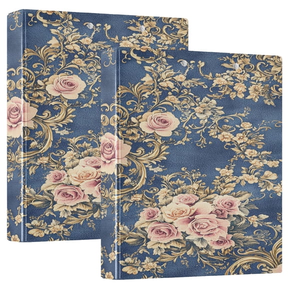 Ring Binders Damask Of Floral Presentation1.5-inch, Slant Ring One-Touch