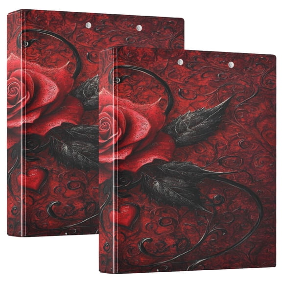 Ring Binders Design Rose Printed Presentation1.5-inch, Slant Ring One-Touch