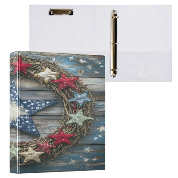 Ring Binders Design Stars Pattern Presentation1.5-inch, Slant Ring One-Touch