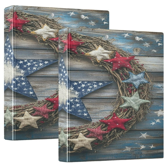 Ring Binders Design Stars Pattern Presentation1.5-inch, Slant Ring One-Touch