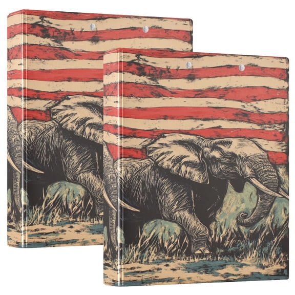 Ring Binders Elephants Painting Presentation1.5-inch, Slant Ring One-Touch