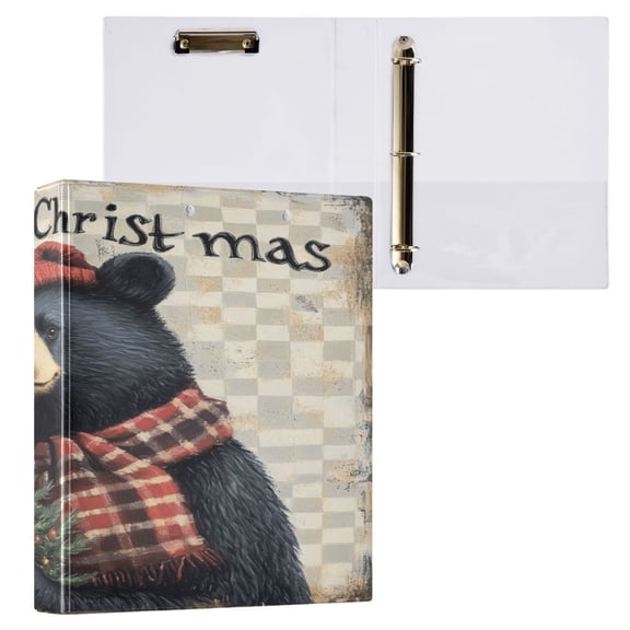 Ring Binders Ffyy3_a_charming_christmas-themed_black_bear_wearing_a_hat_and__aed36a1c-ef74-4ac5-af65-3feaf34a207f Presentation1.5-inch, Slant Ring One-Touch
