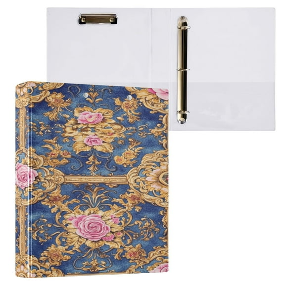 Ring Binders Floral Baroque Presentation1.5-inch, Slant Ring One-Touch